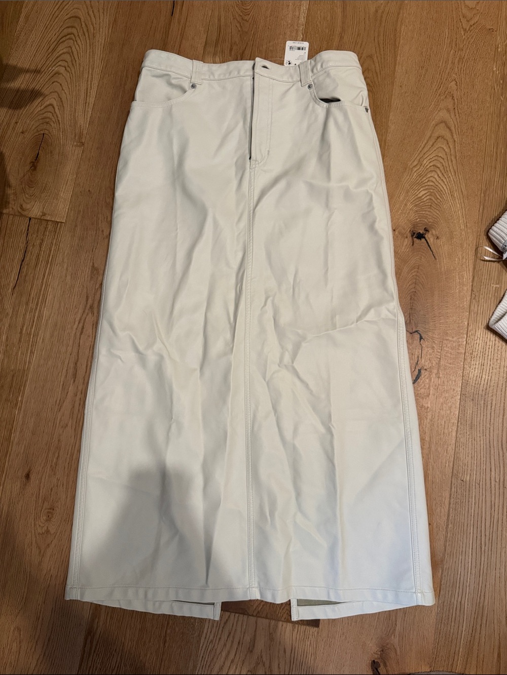 Free People Cream Maxi Skirt with Front Seam